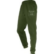 Army Green Unisex Joggers with Custom Print - Free Design