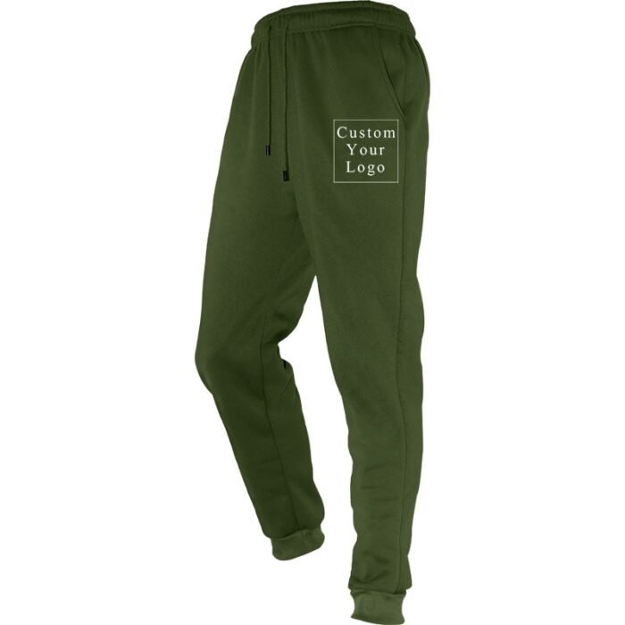Army Green Unisex Joggers with Custom Print - Free Design
