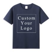 Dark Blue Men's T-Shirt with Custom Print - Design Your Own