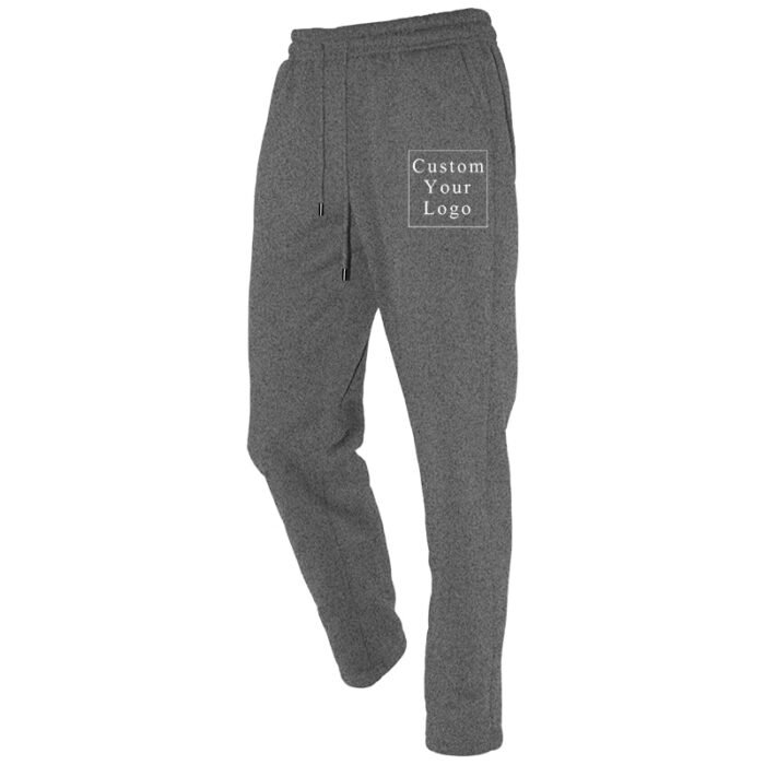 Dark Grey Straight Leg Sweatpants with Custom Print - Free Design Service