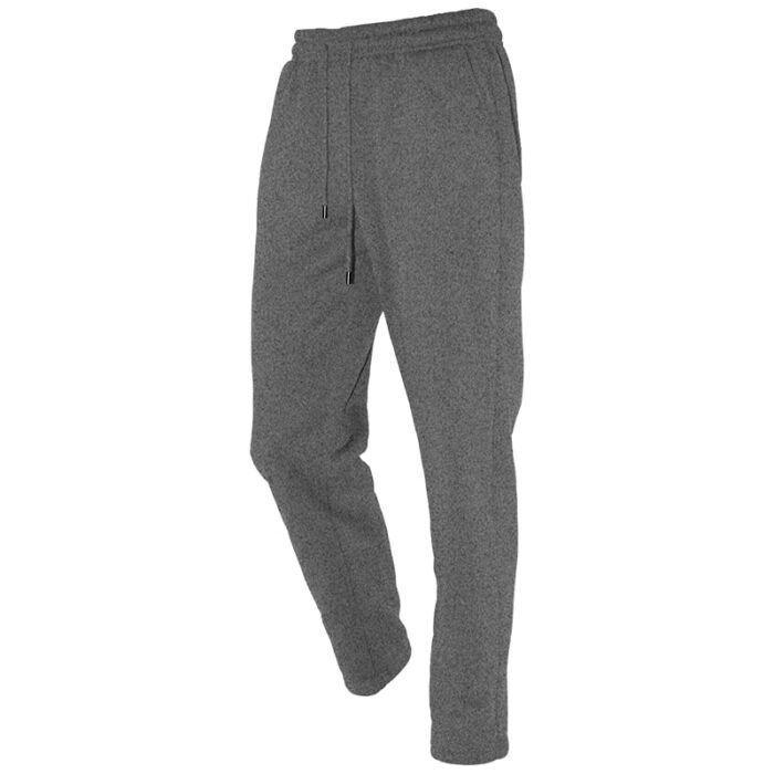 Unisex Plain Dark Grey Straight Leg Sweatpants - Fleece Lined 250g Polyester