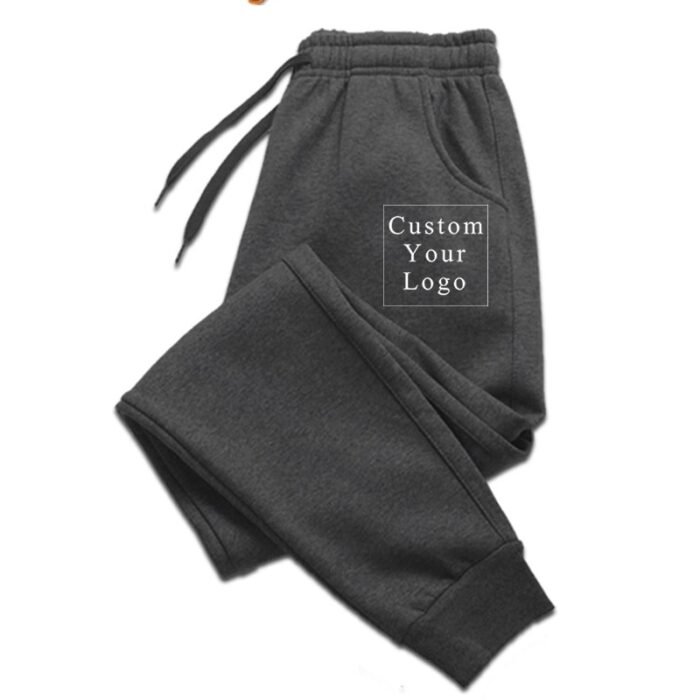 Dark Grey Unisex Joggers with Custom Logo - Free Printing Included