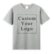 Light Grey Men's T-Shirt with Personalized Print - Free Customization