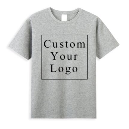 Light Grey Men's T-Shirt with Personalized Print - Free Customization