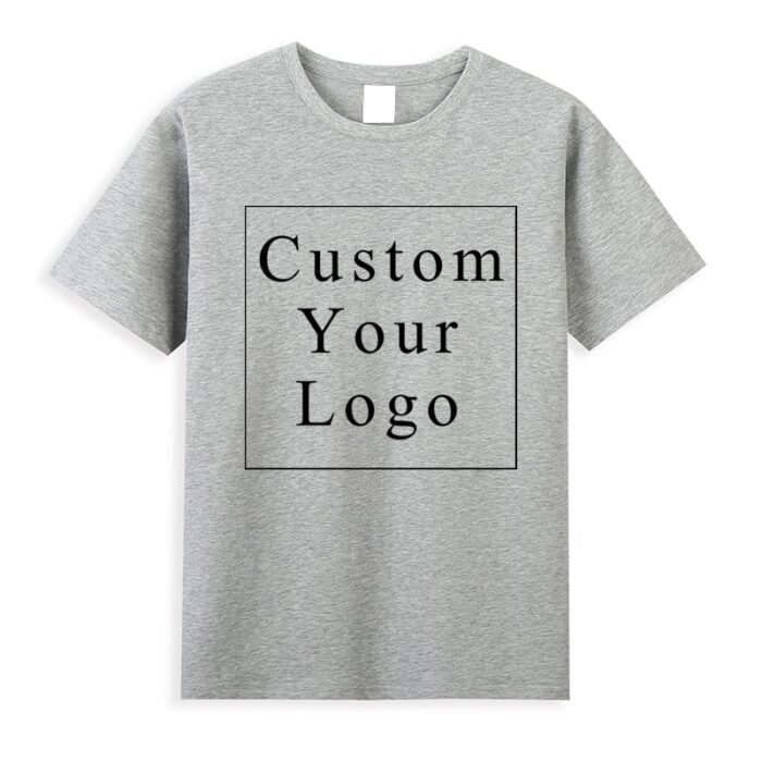 Light Grey Men's T-Shirt with Personalized Print - Free Customization