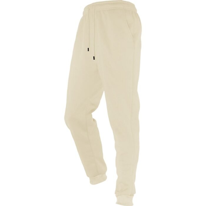 Unisex Plain Khaki Fleece Joggers - Soft 250g Polyester