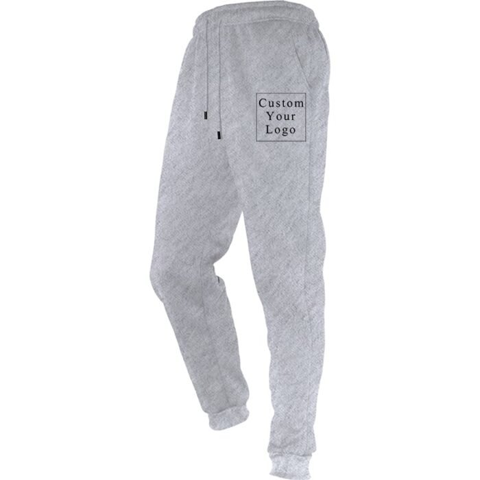 Light Grey Unisex Joggers with Custom Print - Free Design