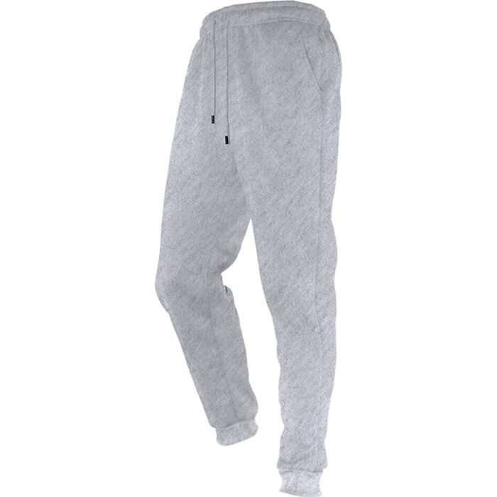 Unisex Plain Light Grey Fleece Joggers - Soft 250g Polyester