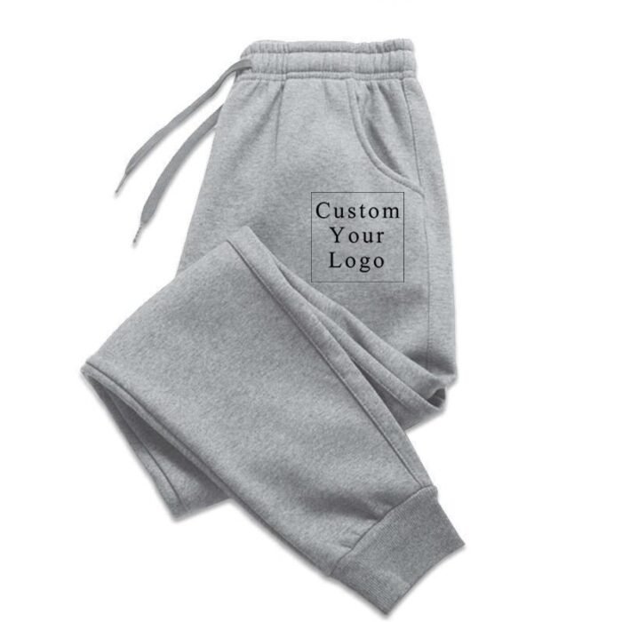 Light Grey Unisex Joggers with Custom Design - Free Personalization
