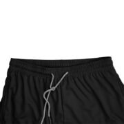 Close-up of Men's 2-in-1 Running Shorts Elastic Waistband with Adjustable White Drawstring