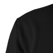 Close-up of the ribbed cuff on the sleeve of a black stand-collar half-zip sweatshirt, part of a Stand-Collar Half-Zip Sweatshirt Set.