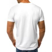 Back View of Men's Plain White T-shirt on Model - Regular Fit