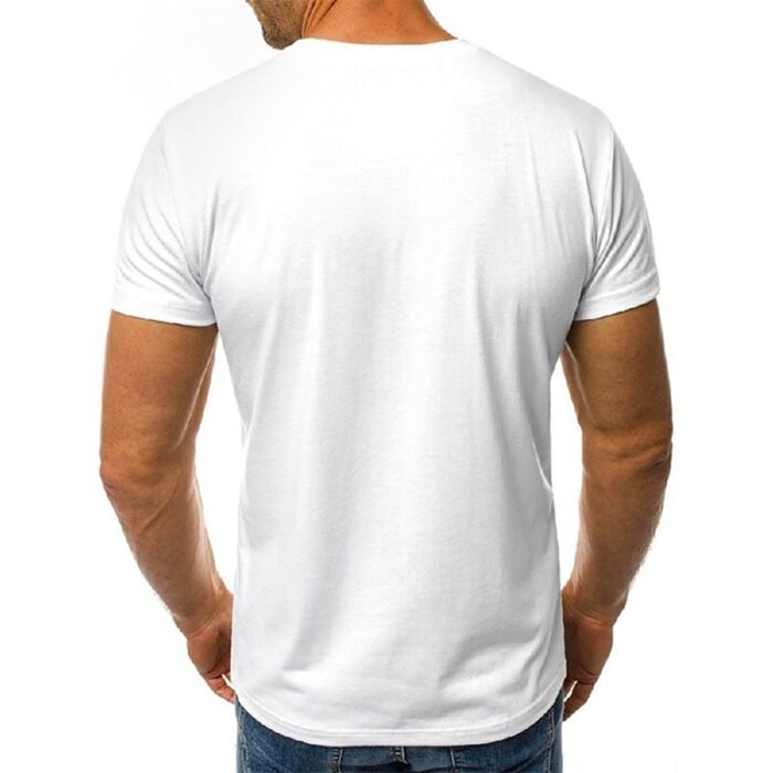 Back View of Men's Plain White T-shirt on Model - Regular Fit