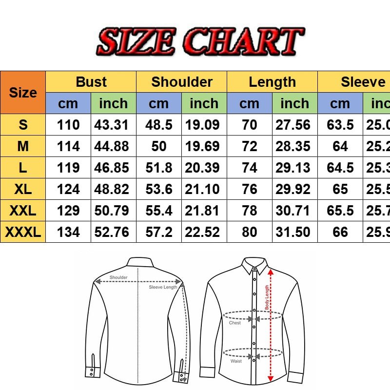 Hooded sweatshirt size chart displaying bust, shoulder, garment length, and sleeve length measurements in centimeters for sizes S to 3XL, including a measurement guide diagram.