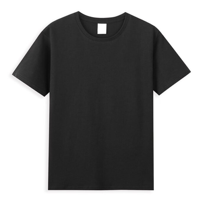 Men's Plain Black T-Shirt - Classic 100% Cotton Tee