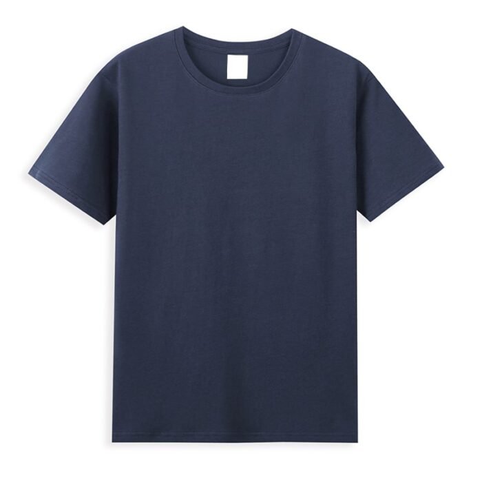 Men's Plain Dark Blue T-Shirt - Deep Navy 100% Cotton Tee