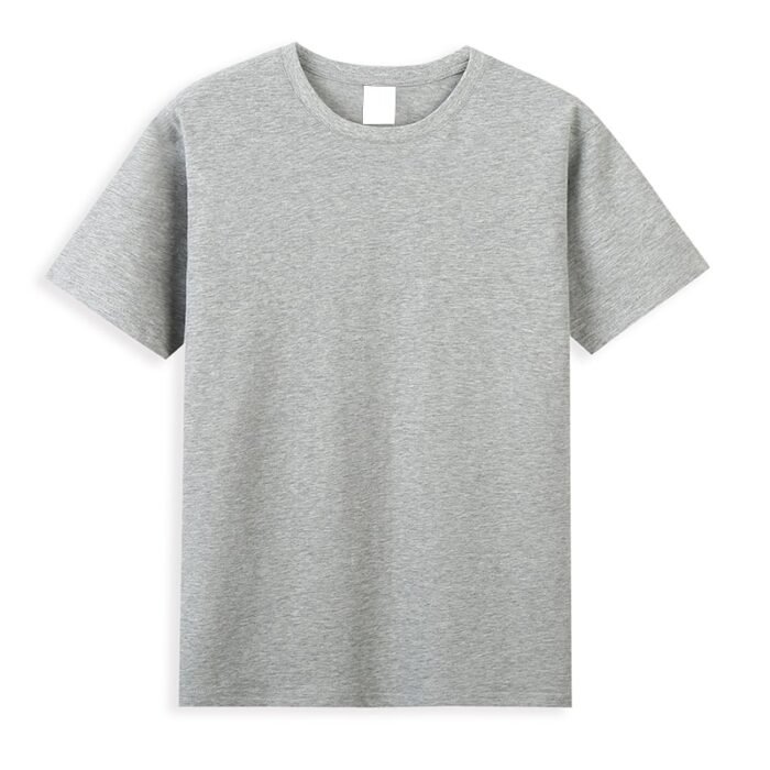 Men's Plain Light Grey T-Shirt - Soft Cotton Basic Tee