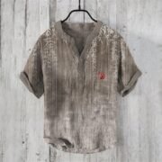 Summer Beach Casual Men's Clothing Short Sleeve V-neck - Image 8