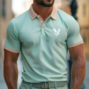 Casual Style Commuter's All-matching Digital Printing Lapel Men's Polo Shirt - Image 4