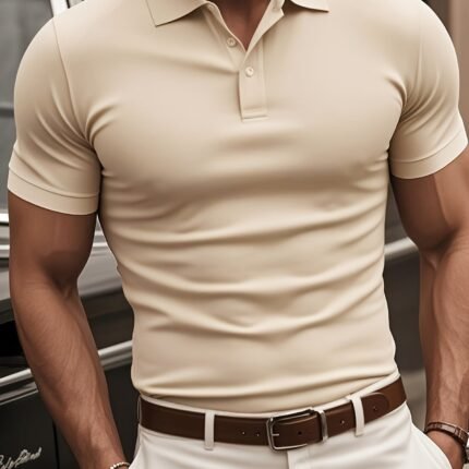 European And American Men's Fashion Short Sleeve Button Shirt