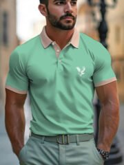 Casual Style Commuter's All-matching Digital Printing Lapel Men's Polo Shirt - Image 6