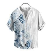 Summer Beach Casual Men's Clothing Short Sleeve V-neck - Image 6