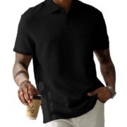 Men's Solid Color Polo Collar Short-sleeved Shirt - Image 10