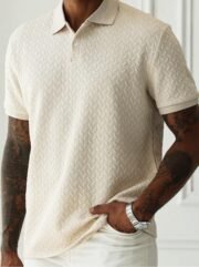 Men's Solid Color Polo Collar Short-sleeved Shirt - Image 7