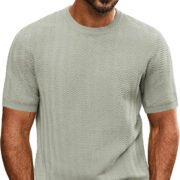 Men's Summer Hollow Breathable Sweater Solid Color T-shirt - immagine 8