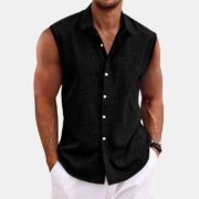 Lapel Beach Sleeveless Shirt - Image 10