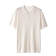 Men's Casual Solid Color Wool Knitted Half Sleeve - Image 3