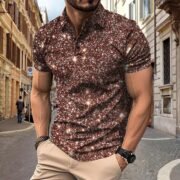 Polo Shirt Digital Printing Button Street Casual T-shirt – Image 4