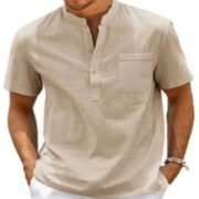 Summer New European And American Men's Solid Color Stand Collar Short Sleeve Polo Shirt