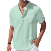 Cotton Linen Linen Men's Short-sleeved T-shirt - Image 3