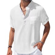 Cotton Linen Linen Men's Short-sleeved T-shirt - Image 4