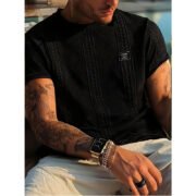 Geometric Embroidery Casual Short Sleeve - 图片 6