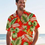 Lapel Printed Sleeve Button Men's Shirt - Imagem 2