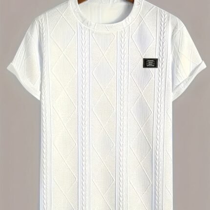 Geometric Embroidery Casual Short Sleeve