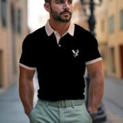 Casual Style Commuter's All-matching Digital Printing Lapel Men's Polo Shirt - Image 10