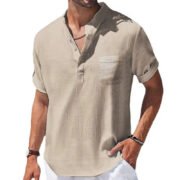 Cotton Linen Linen Men's Short-sleeved T-shirt - Image 2