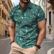 Polo Shirt Digital Printing Button Street Casual T-shirt – Image 6
